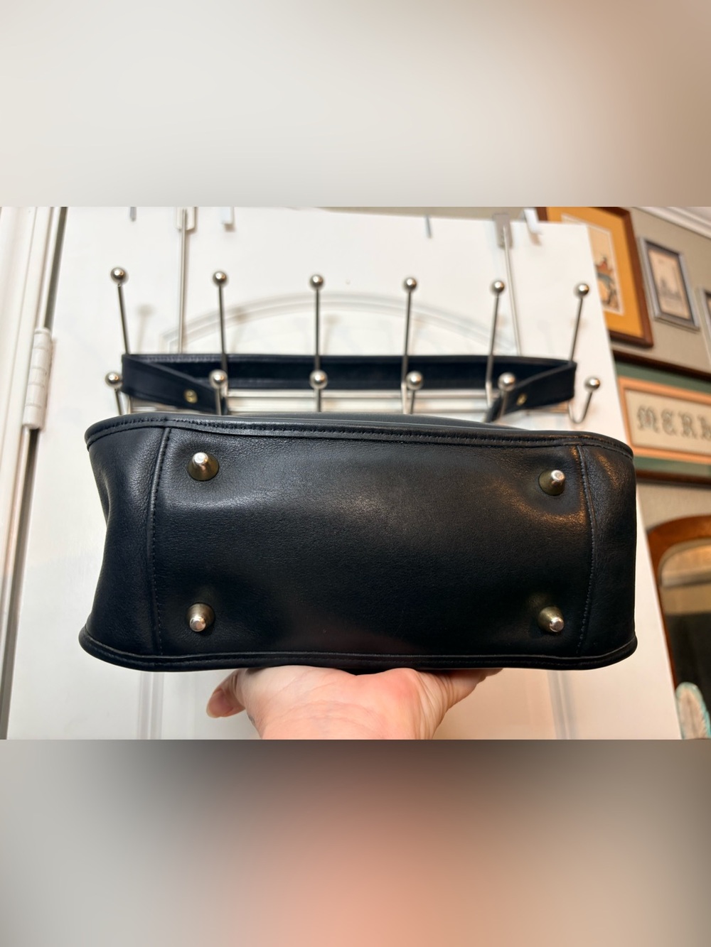 1999 Vintage Coach Black Leather Legacy Zip Crossbody Bag 9966 - Picture 7 of 15